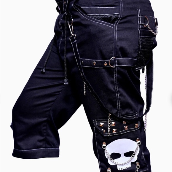 Gothic Cargo Style Skull Print Pants Size M - Picture 4 of 10